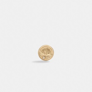 Coach 14 K Gold Coin Single Stud Earring ゴールド | COH866109
