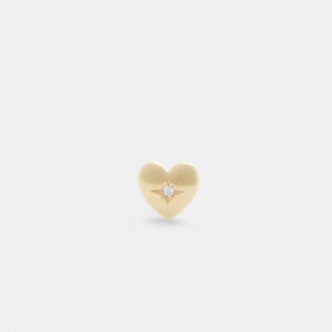 Coach 14 K Gold Heart Single Stud Earring ゴールド | COH866105