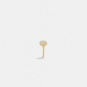 Coach 14 K Gold Key Single Stud Earring ゴールド | COH866104