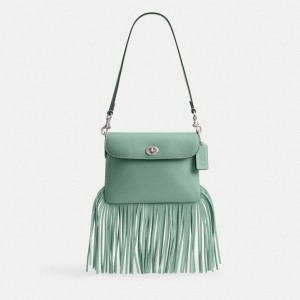 Coach 1964 Fringe Bag シルバー ターコイズ | COH865233