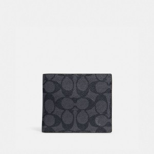 Coach 3 In 1 Wallet In Signature Canvas グレー 黒 | COH866717