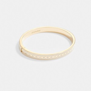 Coach 6 Mm Signature Enamel Bangle ゴールド | COH866150