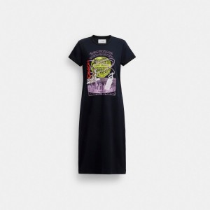 Coach 90's T Shirt Dress In Organic Cotton ネイビー | COH866070