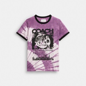 Coach 90's Tie Dye T Shirt In Organic Cotton 紫 カラー | COH866010