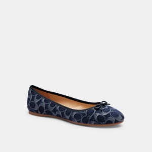Coach Abigail Flat In Signature Denim 青 | COH865793