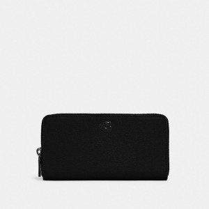 Coach Accordion Wallet With Signature Canvas Interior 黒 | COH866732