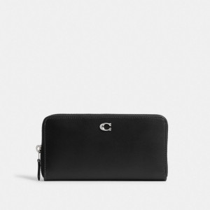 Coach Accordion Zip Wallet シルバー 黒 | COH865525