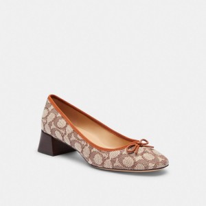 Coach Ava Ballet Pump In Signature Textile Jacquard ブラウン | COH865755