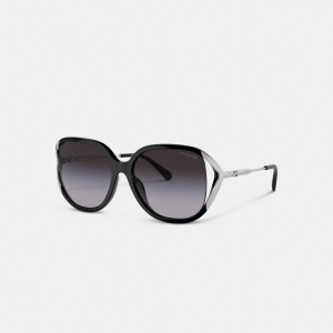 Coach Bandit Oversized Square Sunglasses 黒 シルバー | COH866352