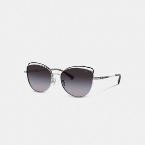 Coach Bandit Wire Oval Sunglasses グレー | COH866327
