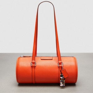 Coach Barrel Bag In Pebbled Coachtopia Leather オレンジ | COH864727