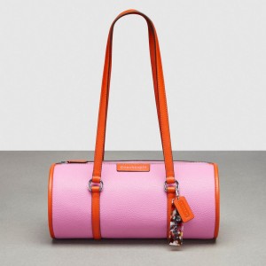 Coach Barrel Bag In Pebbled Coachtopia Leather オレンジ | COH864975