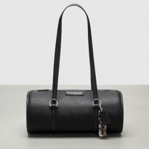 Coach Barrel Bag In Pebbled Coachtopia Leather 黒 | COH864752