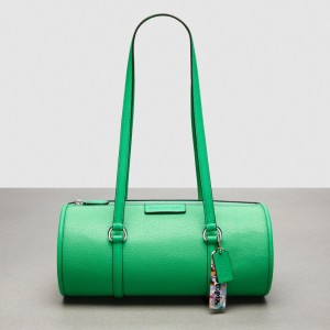 Coach Barrel Bag In Pebbled Coachtopia Leather 緑 | COH864734