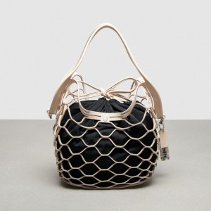Coach Basket Bag In Regenerative Leather 黒 | COH865124