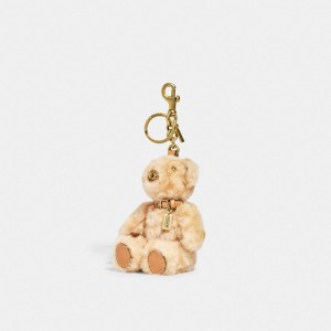 Coach Bear Bag Charm In Signature Shearling ベージュ | COH866435