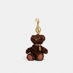 Coach Bear Bag Charm In Signature Shearling チョコレート ブラウン | COH866449