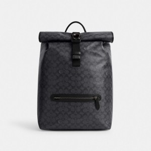 Coach Beck Roll Top Backpack In Signature Canvas グレー | COH866504