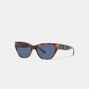 Coach Beveled Signature Square Cat Eye Sunglasses ブラウン | COH866372