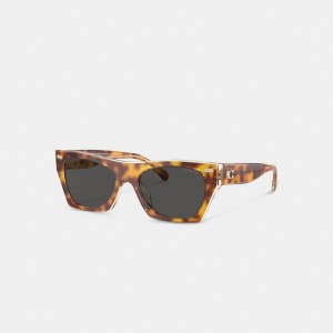 Coach Beveled Signature Square Sunglasses ベージュ | COH866391