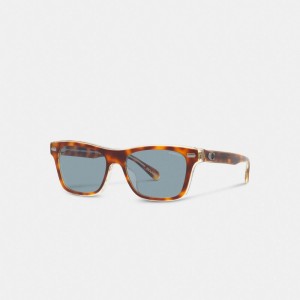 Coach Beveled Signature Square Sunglasses 青 | COH867074