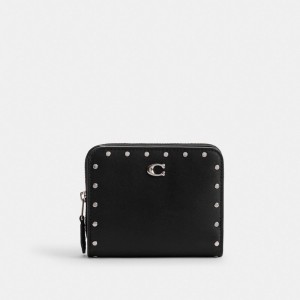 Coach Billfold Wallet With Rivets シルバー 黒 | COH865617