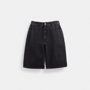 Coach Black Denim Shorts In Organic Cotton 黒 青 | COH866948