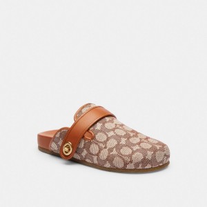 Coach Blake Clog In Signature Textile Jacquard ブラウン | COH865807
