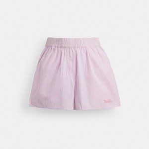 Coach Boxer Shorts In Organic Cotton ピンク 白 | COH866048