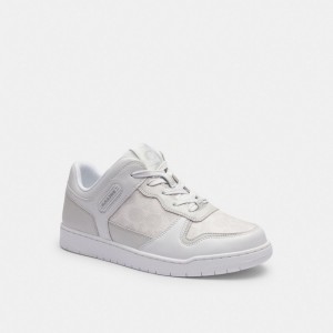Coach C201 Low Top Sneaker In Signature Canvas 白 | COH865816