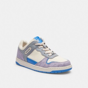 Coach C201 Low Top Sneaker In Signature Canvas 紫 | COH865842