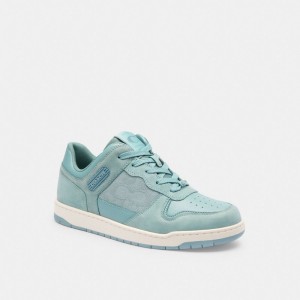 Coach C201 Low Top Sneaker In Signature Canvas Jacquard ターコイズ | COH865845