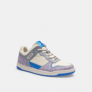 Coach C201 Sneaker In Signature Canvas 紫 | COH866808