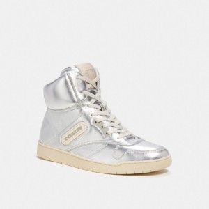 Coach C202 High Top Sneaker シルバー | COH865823