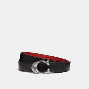 Coach C Hardware Reversible Belt, 25 Mm 黒 赤 | COH866317