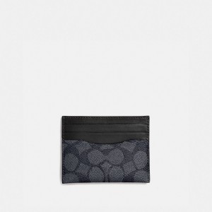 Coach Card Case In Signature Canvas グレー 黒 | COH865666