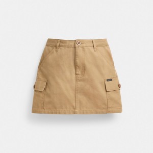 Coach Cargo Skirt In Organic Cotton カーキ | COH866050