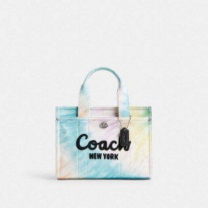 Coach Cargo Tote Bag 26 With Rainbow Tie Dye Print シルバー カラー | COH865105