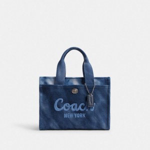 Coach Cargo Tote Bag 26 With Tie Dye シルバー ネイビー | COH865106