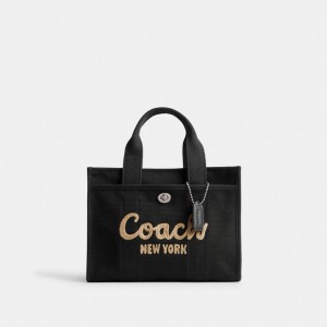 Coach Cargo Tote Bag 26 シルバー 黒 | COH865094