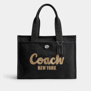 Coach Cargo Tote Bag 42 シルバー 黒 | COH865101