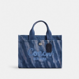 Coach Cargo Tote Bag With Tie Dye シルバー ネイビー | COH865103