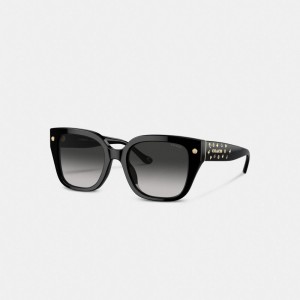 Coach Charms Oversized Square Sunglasses 黒 | COH866351