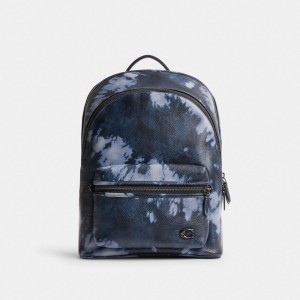 Coach Charter Backpack With Tie Dye Print ネイビー カラー | COH866520