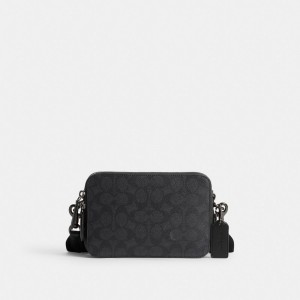 Coach Charter Crossbody 19 In Signature Canvas グレー | COH866601