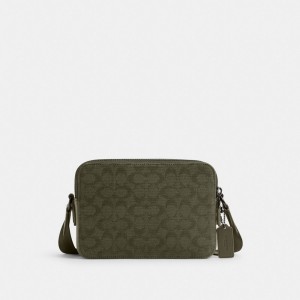 Coach Charter Crossbody Bag 24 In Signature Canvas Jacquard 緑 | COH866607