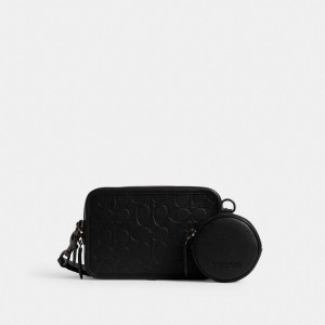 Coach Charter Crossbody With Hybrid Pouch In Signature Leather 黒 | COH866599
