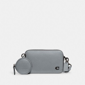 Coach Charter Slim Crossbody グレー 青 | COH865250