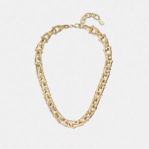 Coach Chunky Signature Chain Link Necklace ゴールド | COH866160