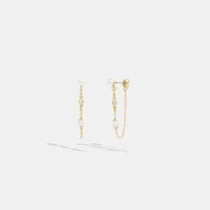 Coach Classic Pearl Chain Earrings ゴールド | COH866107